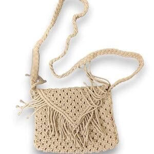 Handmade Macrame BOHO Sling Bag - Beige Color