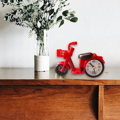 Red Scooter Alarm Clock for Room Decor - Image 2