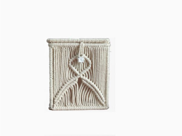 Macrame, Handmade Tissue Holder, White Color, with Free Tissue Box Inside